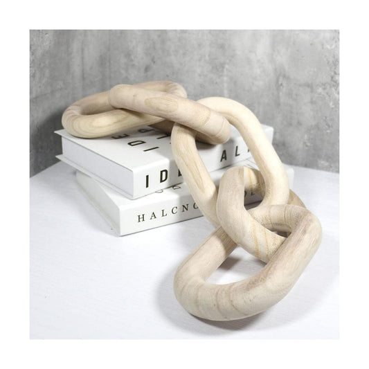 Wood Chain Link Decor and Beaded Garland Set / 5-link-wood