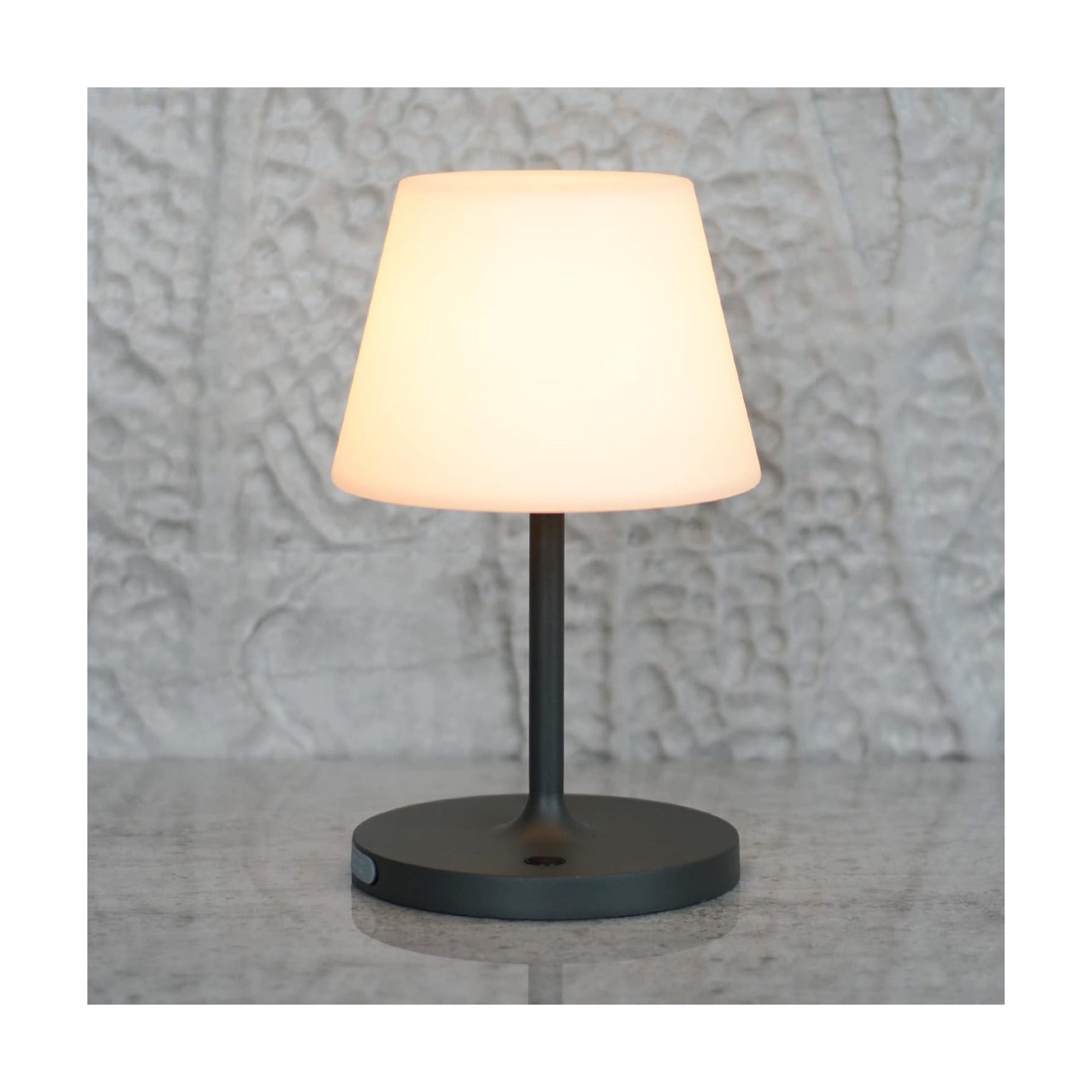 Rechargeable Outdoor Lamp, IP44 Waterproof Touch Dimmable LED Light | 4000mAh battery, 2700K warm light with PE shade