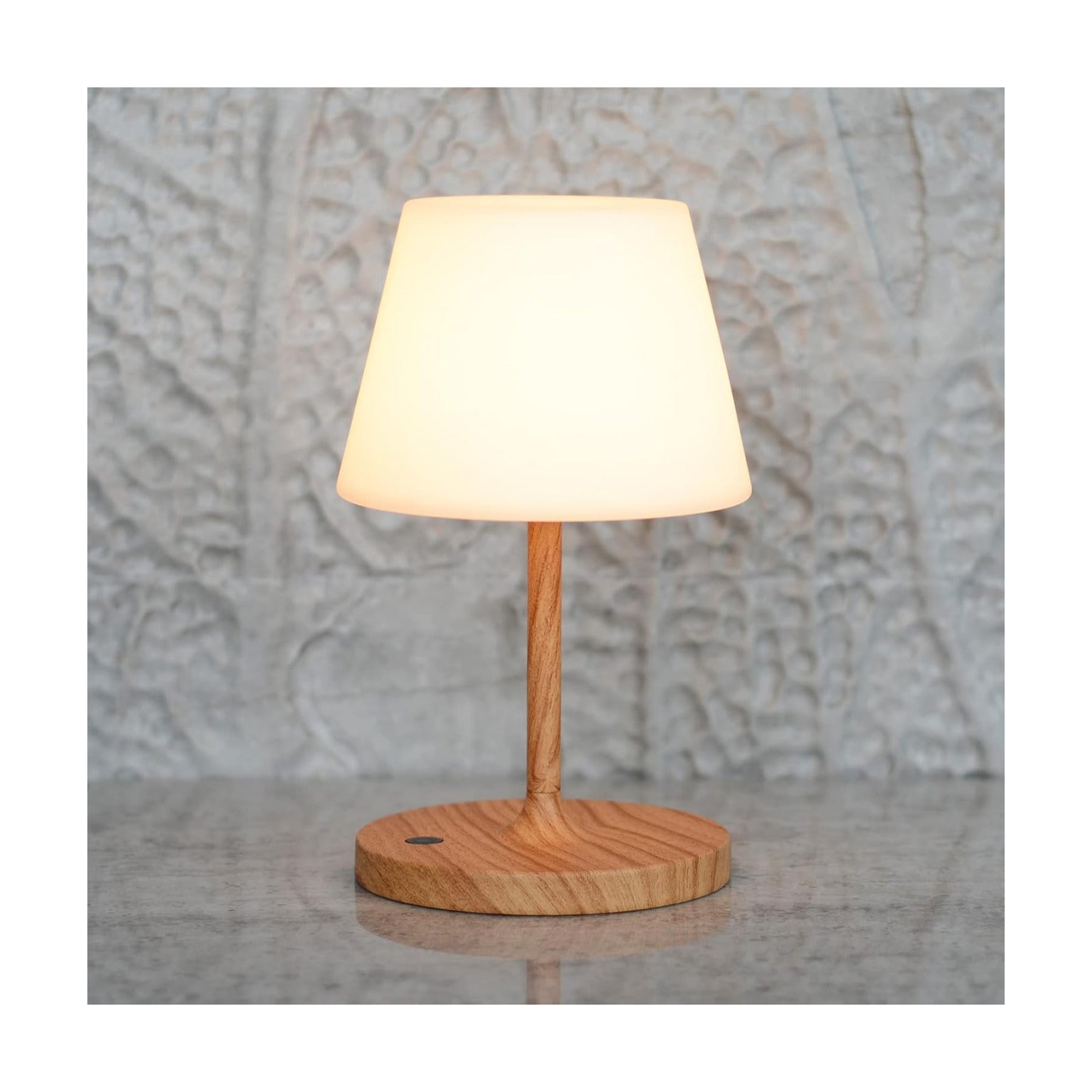 Rechargeable Outdoor Lamp, IP44 Waterproof Touch Dimmable LED Light | 4000mAh battery, 2700K warm light with PE shade
