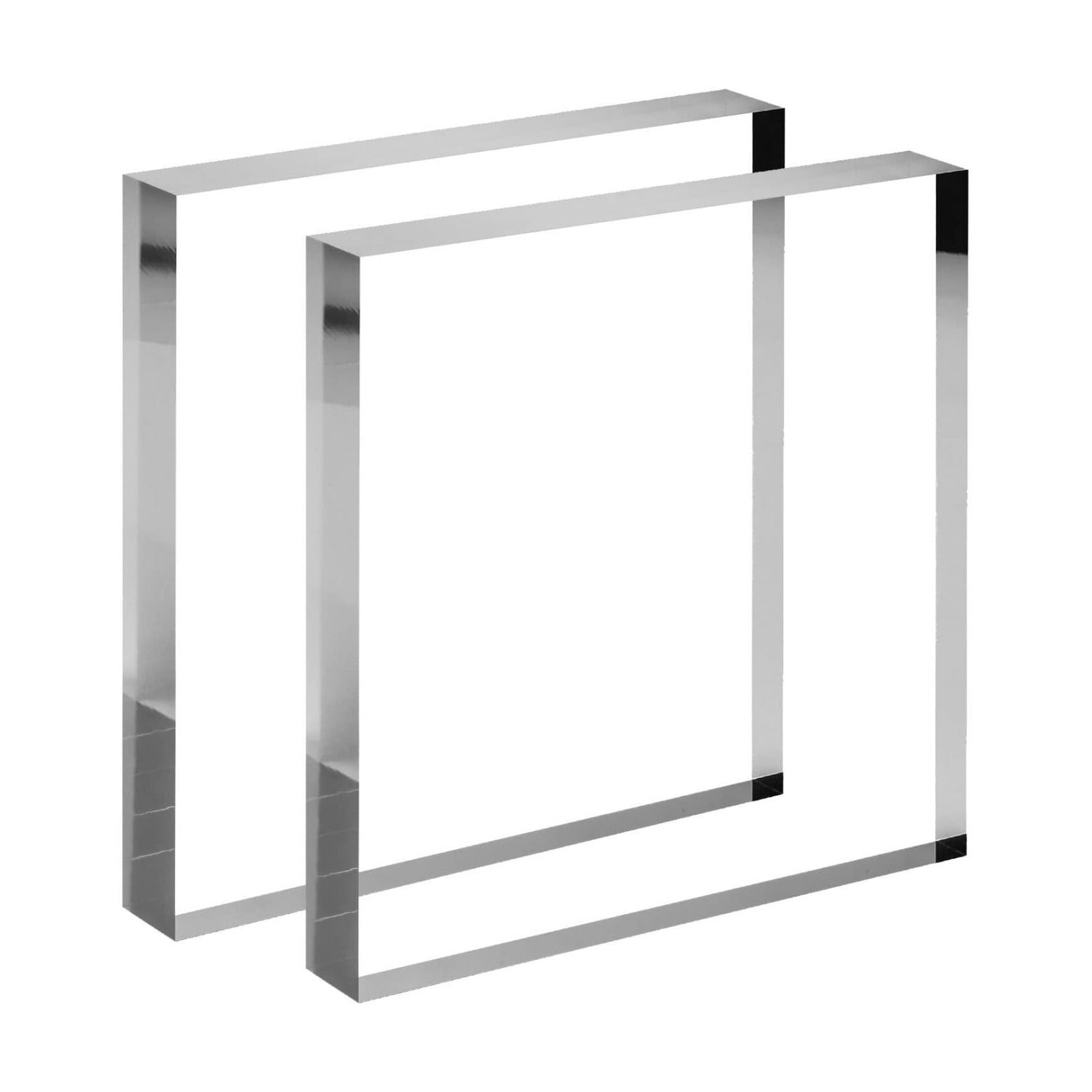 CiaoHER 8in Square Acrylic Cube Display Block, 1in Thickness | Clear Polished, Pedestal Stand Riser, Solid Base, 8" x
