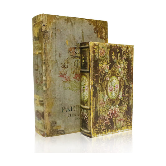 Trinket Keepsake Storage Boxes Shaped Storage Box Vintage Style / Medal Pattern / Set of 2