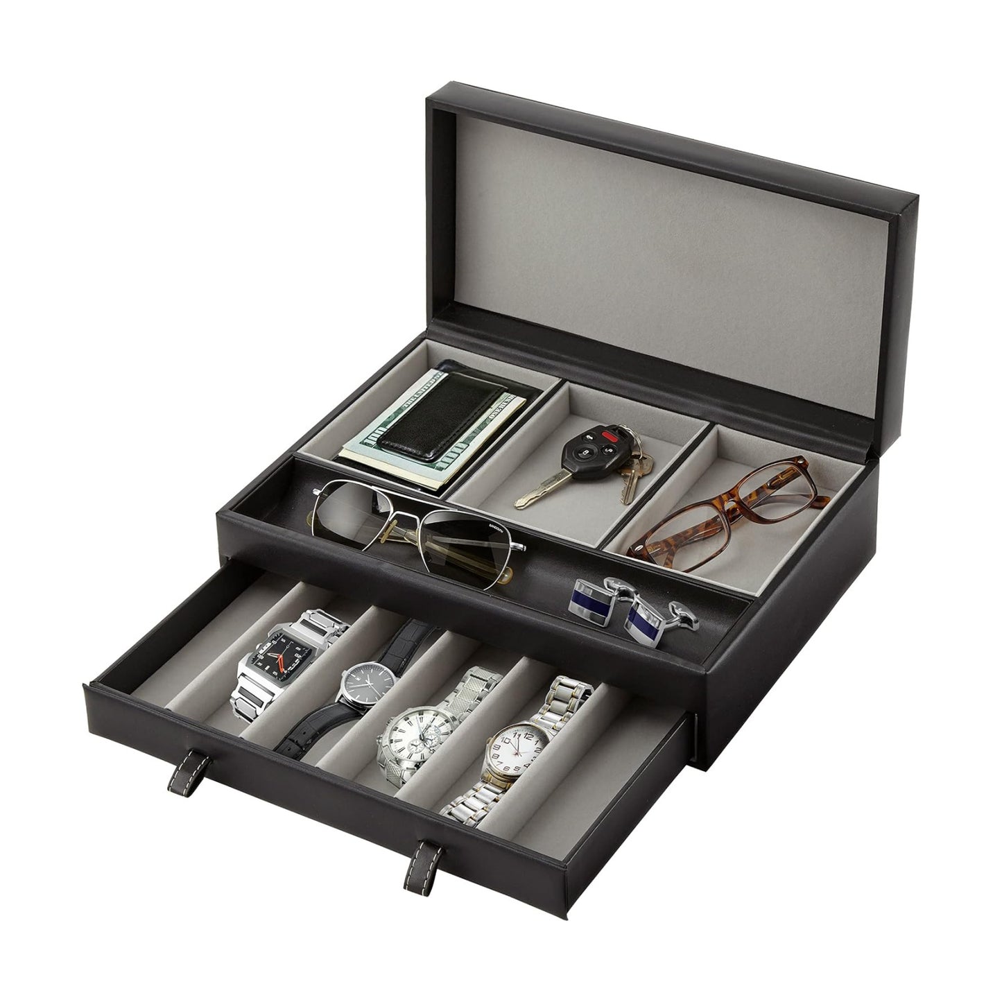 Stock Your Home Mens Valet Tray, Men's Jewelry Box, Night Stand Organizers and Storage, Bedside Table Organizer, Watch