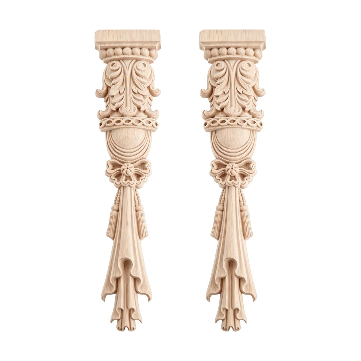 Unpainted Carving Decals Mouldings Trim for Window Door Frame Rome Column / 2-pack / Set of 2