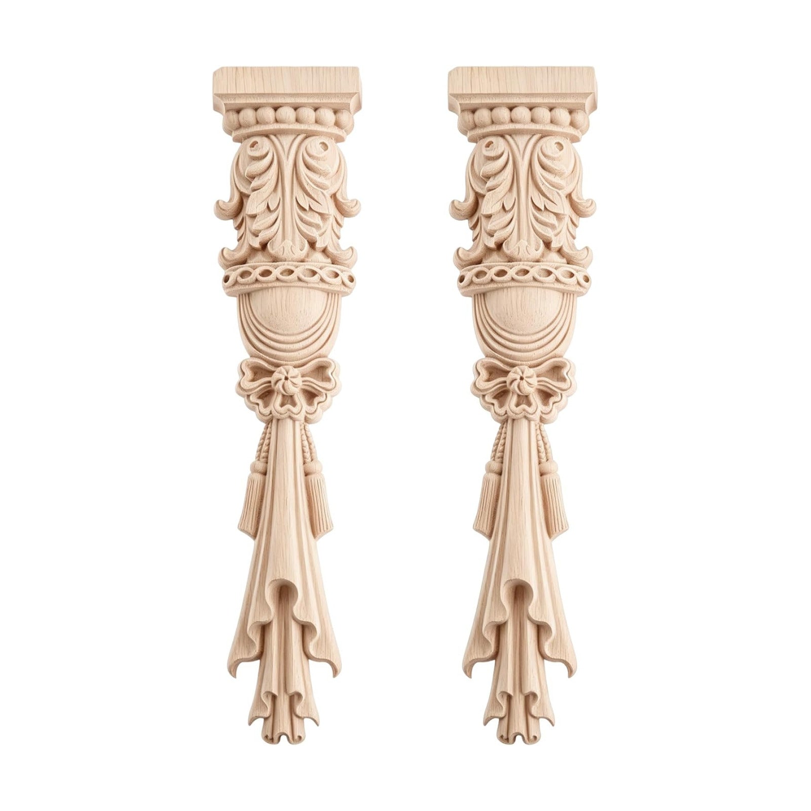 Unpainted Carving Decals Mouldings Trim for Window Door Frame Rome Column / 2-pack / Set of 2