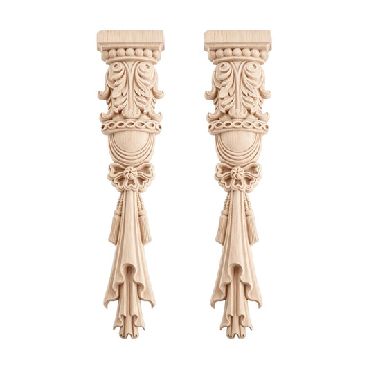 Unpainted Carving Decals Mouldings Trim for Window Door Frame Rome Column / 2-pack / Set of 2