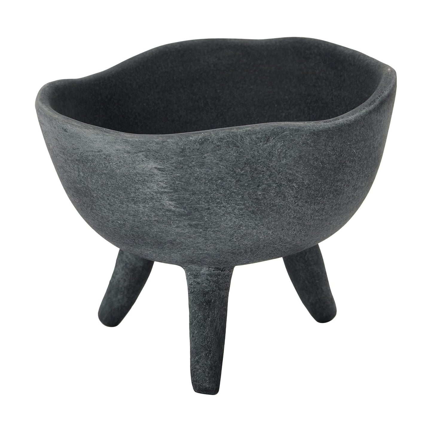 Creative Co-Op Boho Terracotta Footed Bowl / Slate Grey / Set of 4