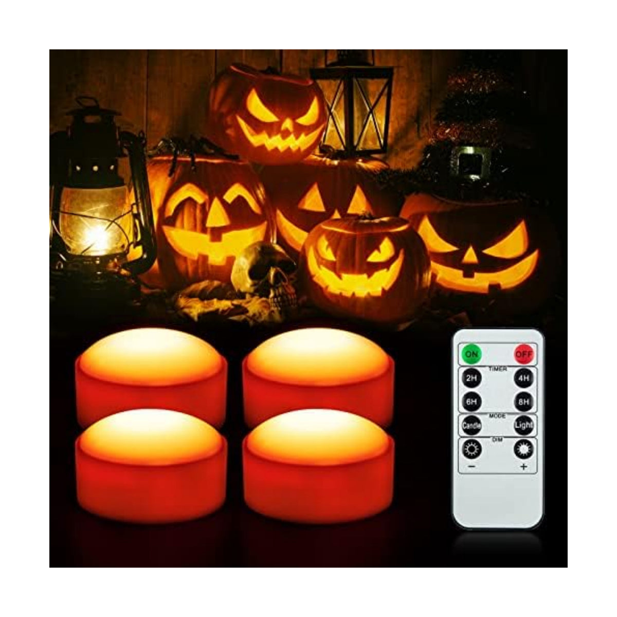 Litake Flameless Pumpkin Light Battery Operated Jack-O-Lantern Light