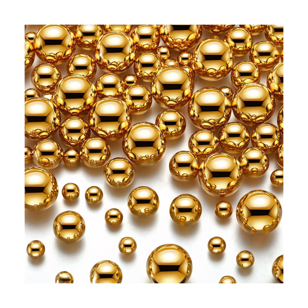 Junkin 300 Pcs Faux Pearl Vase Filler No Hole Beads, Gold