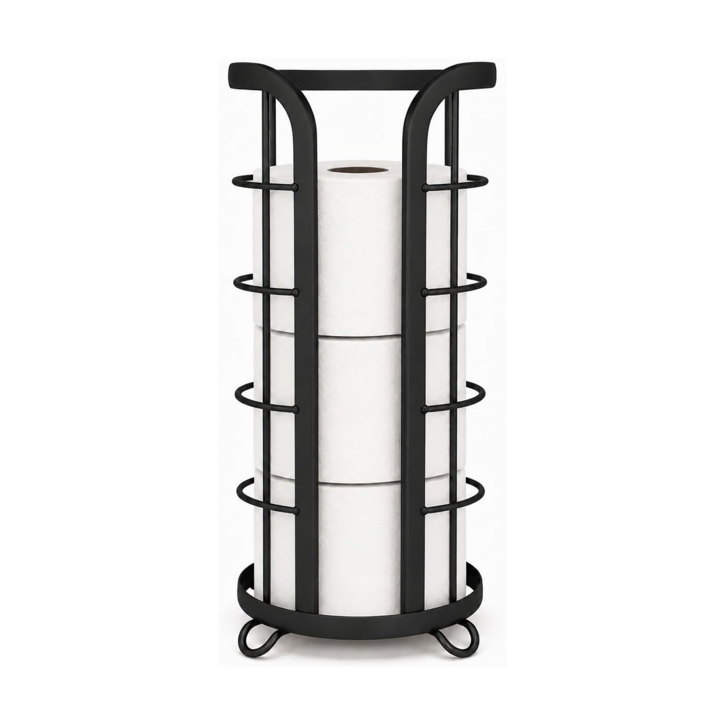BROOKSTONE Toilet Paper Holder Stand Reserve - Free Standing Toilet Paper Stand with Storage that Holds Mega Rolls