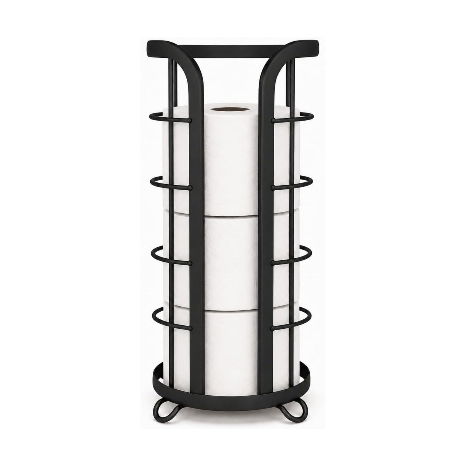 BROOKSTONE Toilet Paper Holder Stand Reserve - Free Standing Toilet Paper Stand with Storage that Holds Mega Rolls