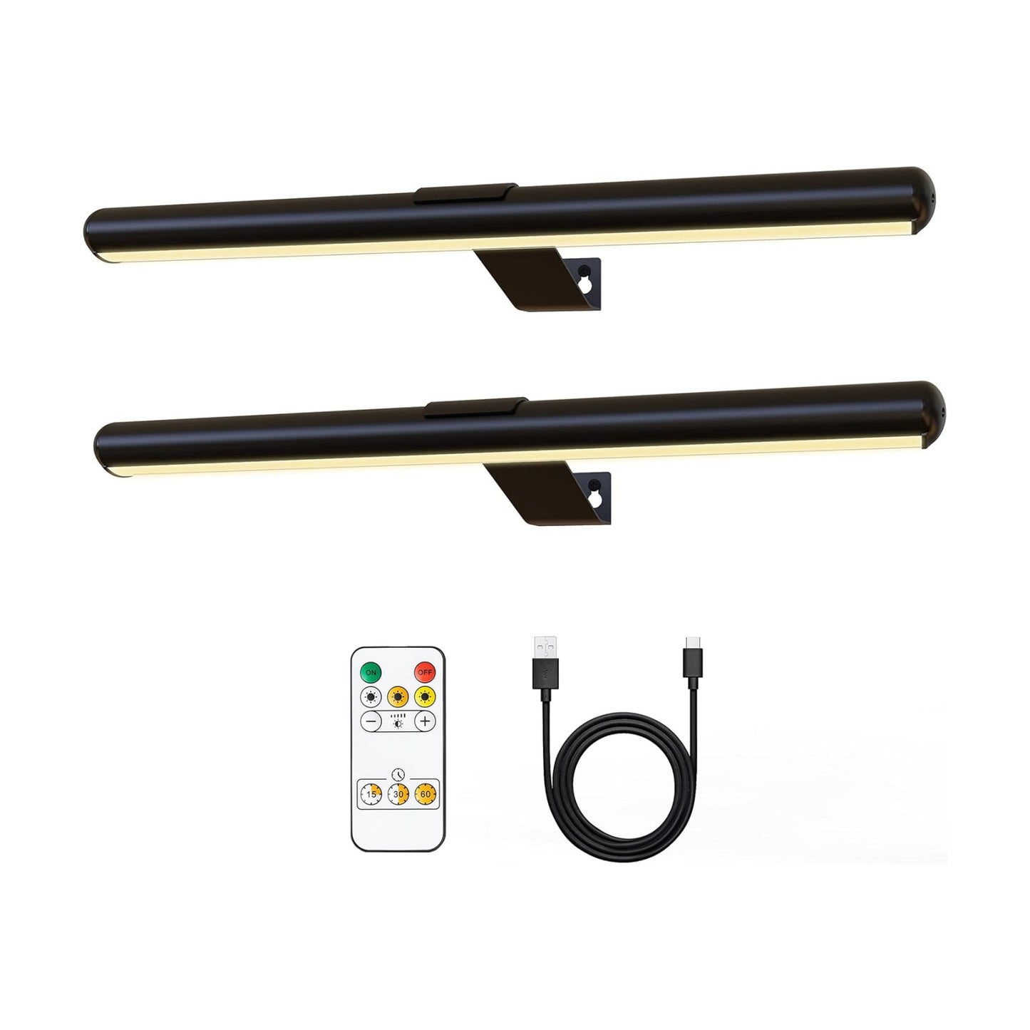 2Pack Wireless Picture Lights with Remote,Battery Operated,16.5'' Painting Lights for Art Picture Full Metal with