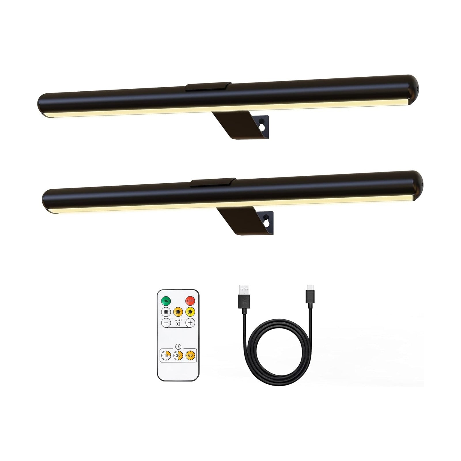 2Pack Wireless Picture Lights with Remote,Battery Operated,16.5'' Painting Lights for Art Picture Full Metal with