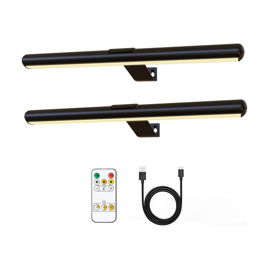 2Pack Wireless Picture Lights with Remote,Battery Operated,16.5'' Painting Lights for Art Picture Full Metal with