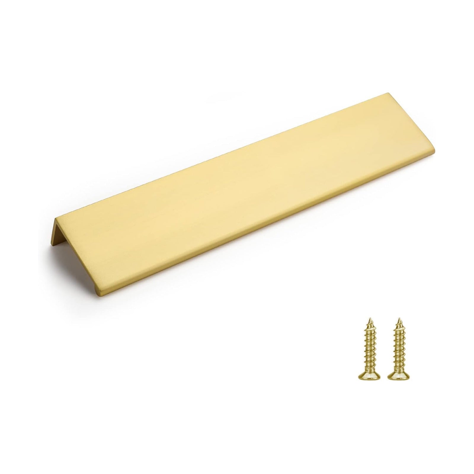 Edge Pulls for Cabinet Kitchen Cabinet / Hole Center: 6-1/4in / Matte Gold / 4 Inch / Set of 10