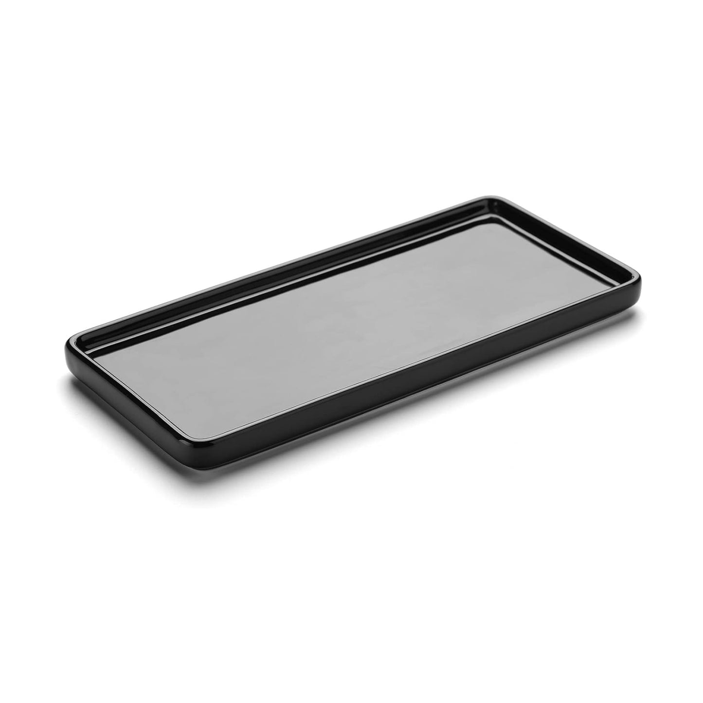 Small Ceramic Tray / Black Set/1 / 8.1 x 4.2 x 0.7