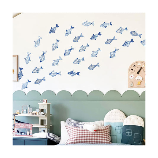 Under The Sea Wall Decals Peel and Stick / Blue Fish
