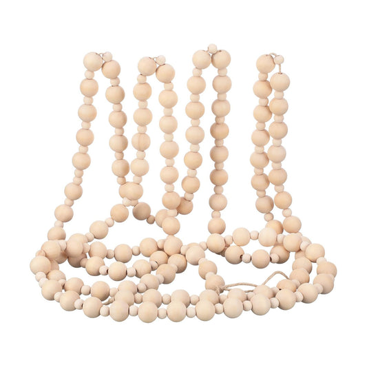 July in Christmas Wooden Beads Garland Summer Christmas Tree Wood Bead Garland Vintage / Wood Color