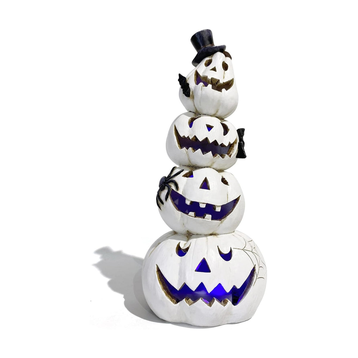 Hodao Halloween Decorations Indoor White Stacked Pumpkin Table Decor