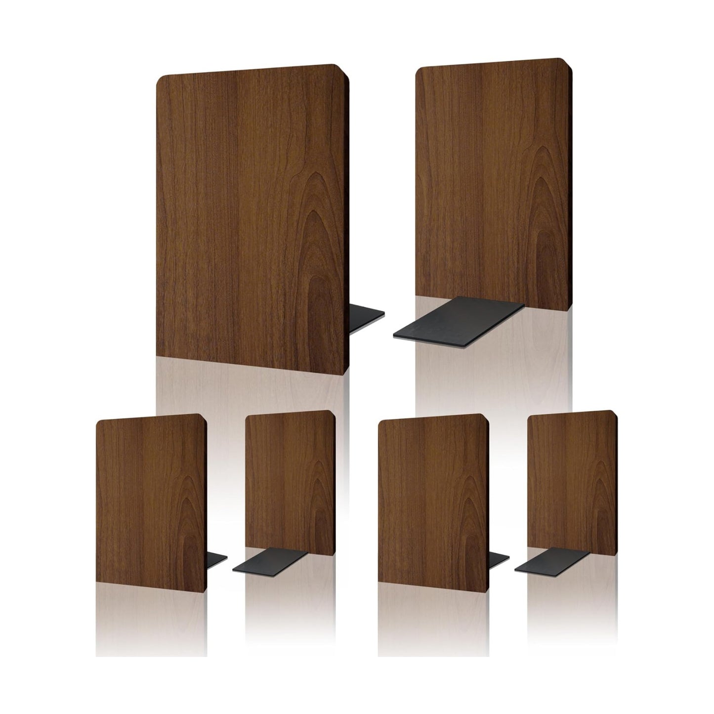 Walnut Wood Book Ends / 3 Pairs-square