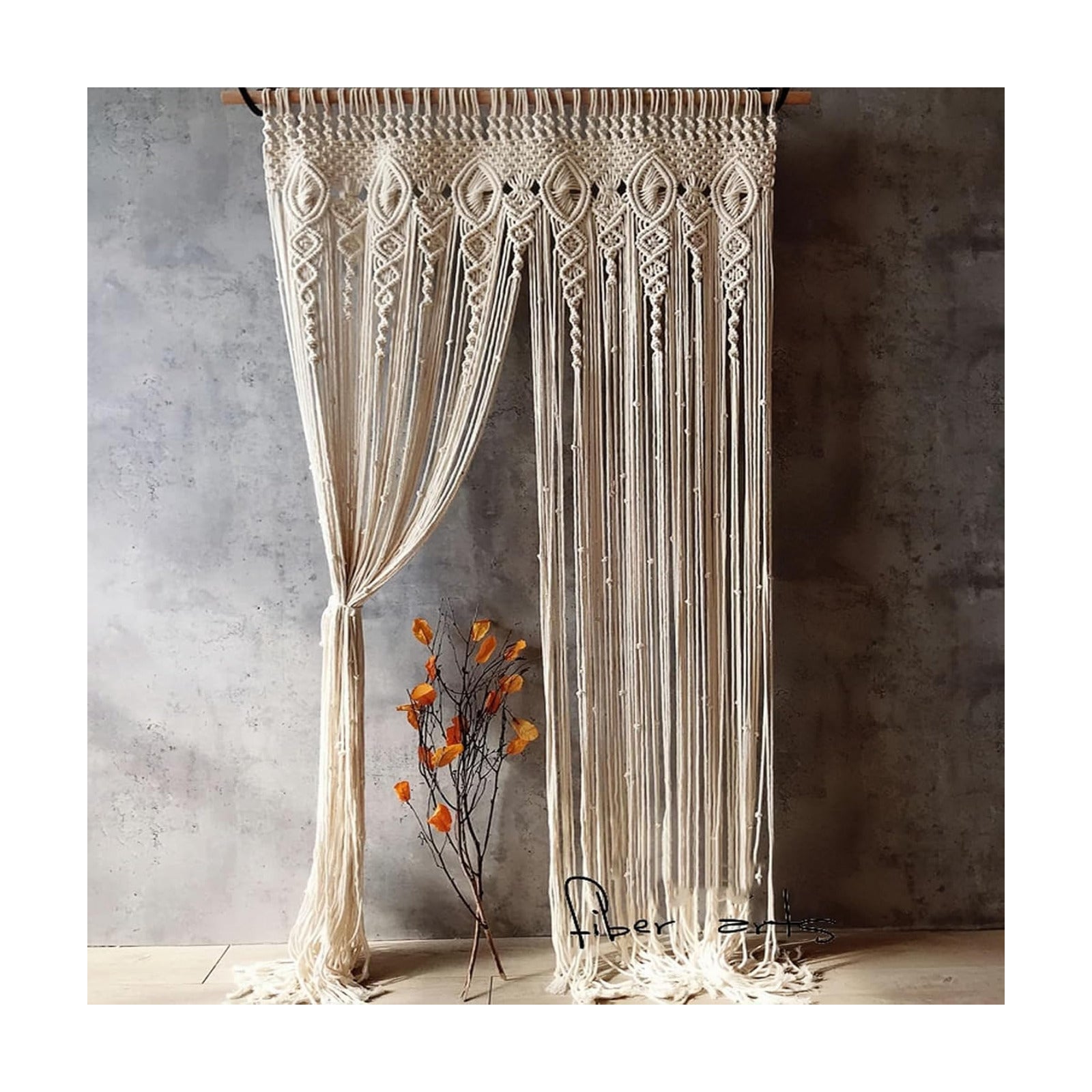 Boho Macrame Curtain / 40 x 80
