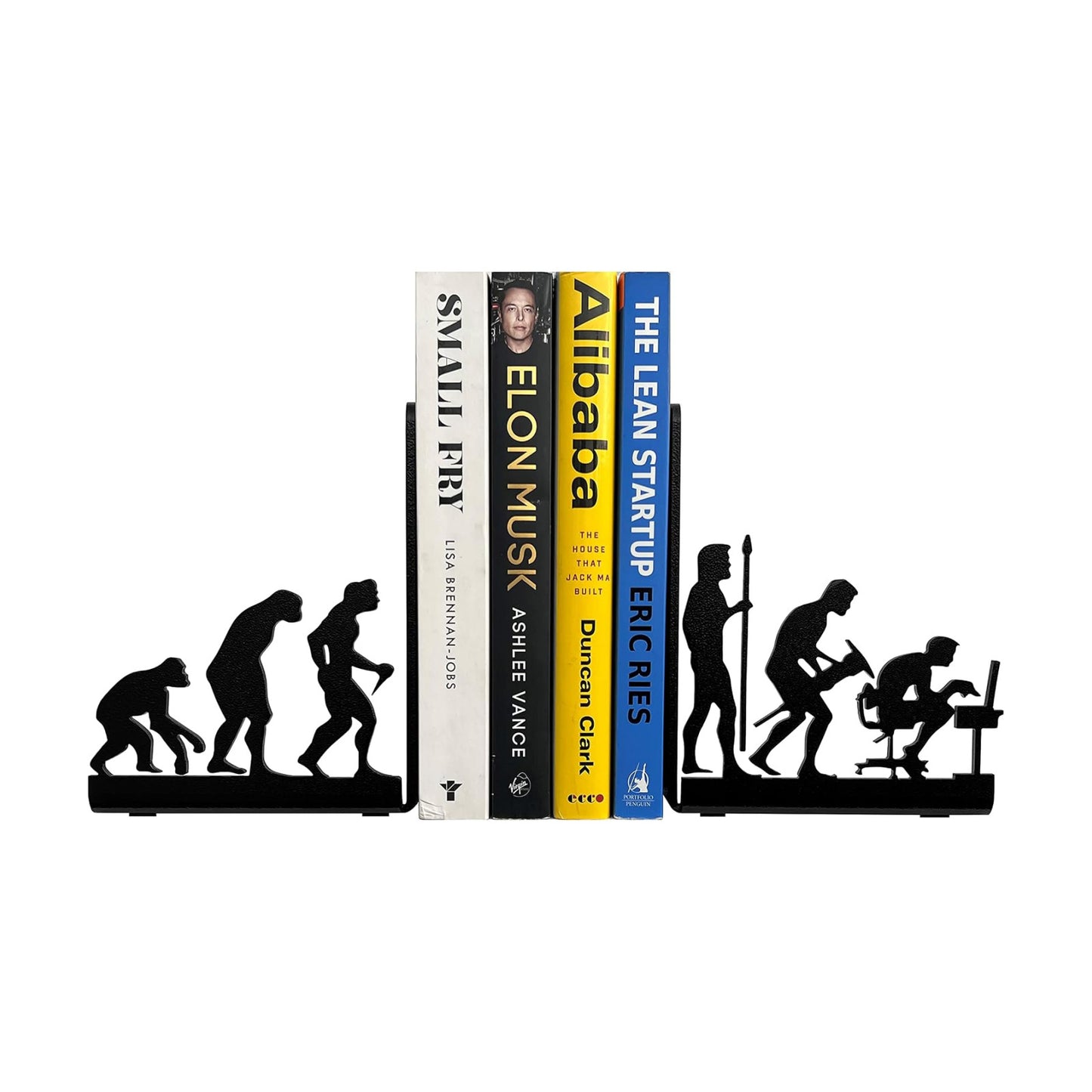 Human Evolution Decorative Metal Bookends for Heavy Books and Library