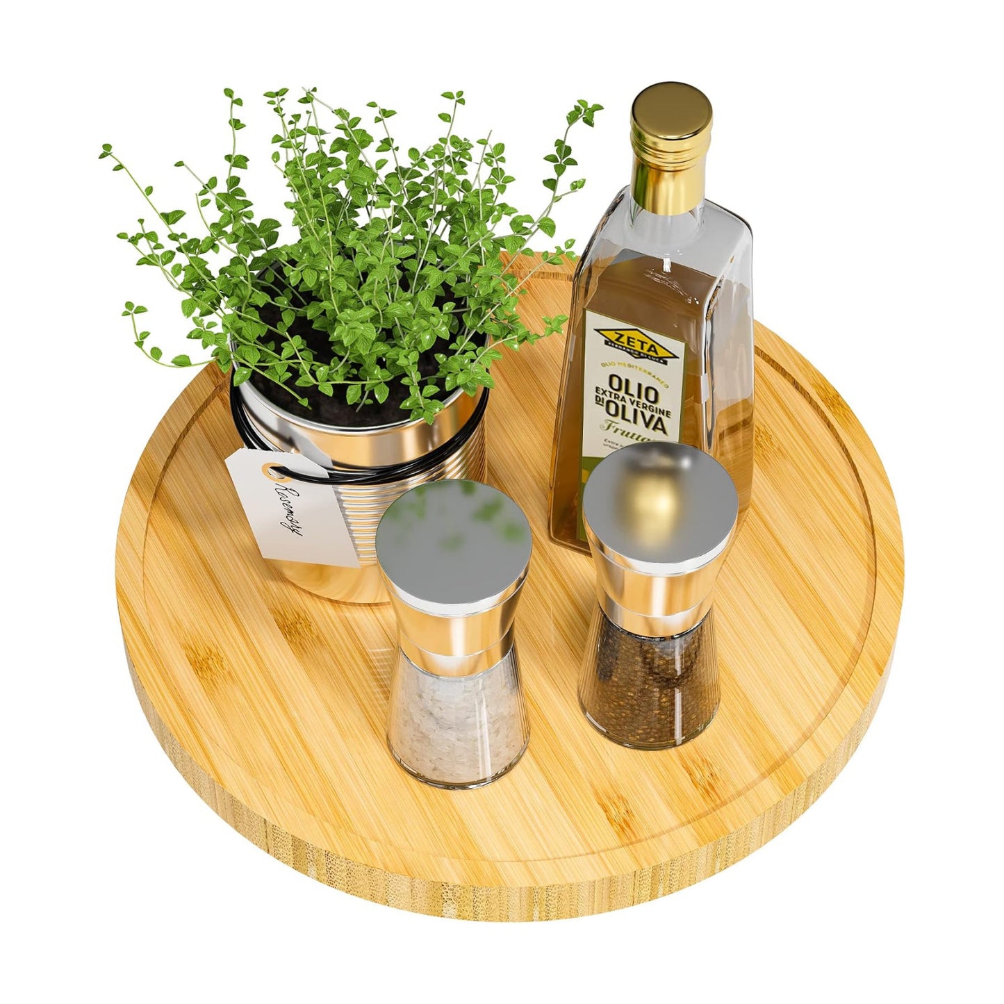 Lazy Susan Organizer / Beige / 10 x 10 x 1.5