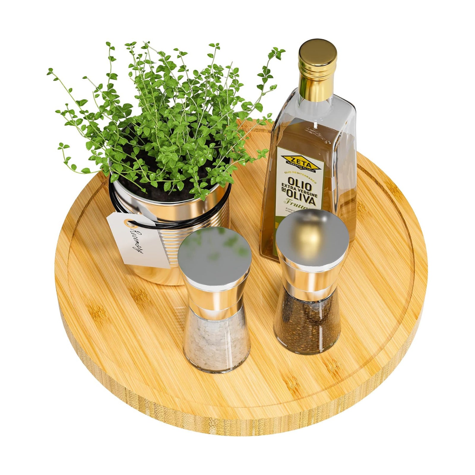 Lazy Susan Organizer / Beige / 10 x 10 x 1.5
