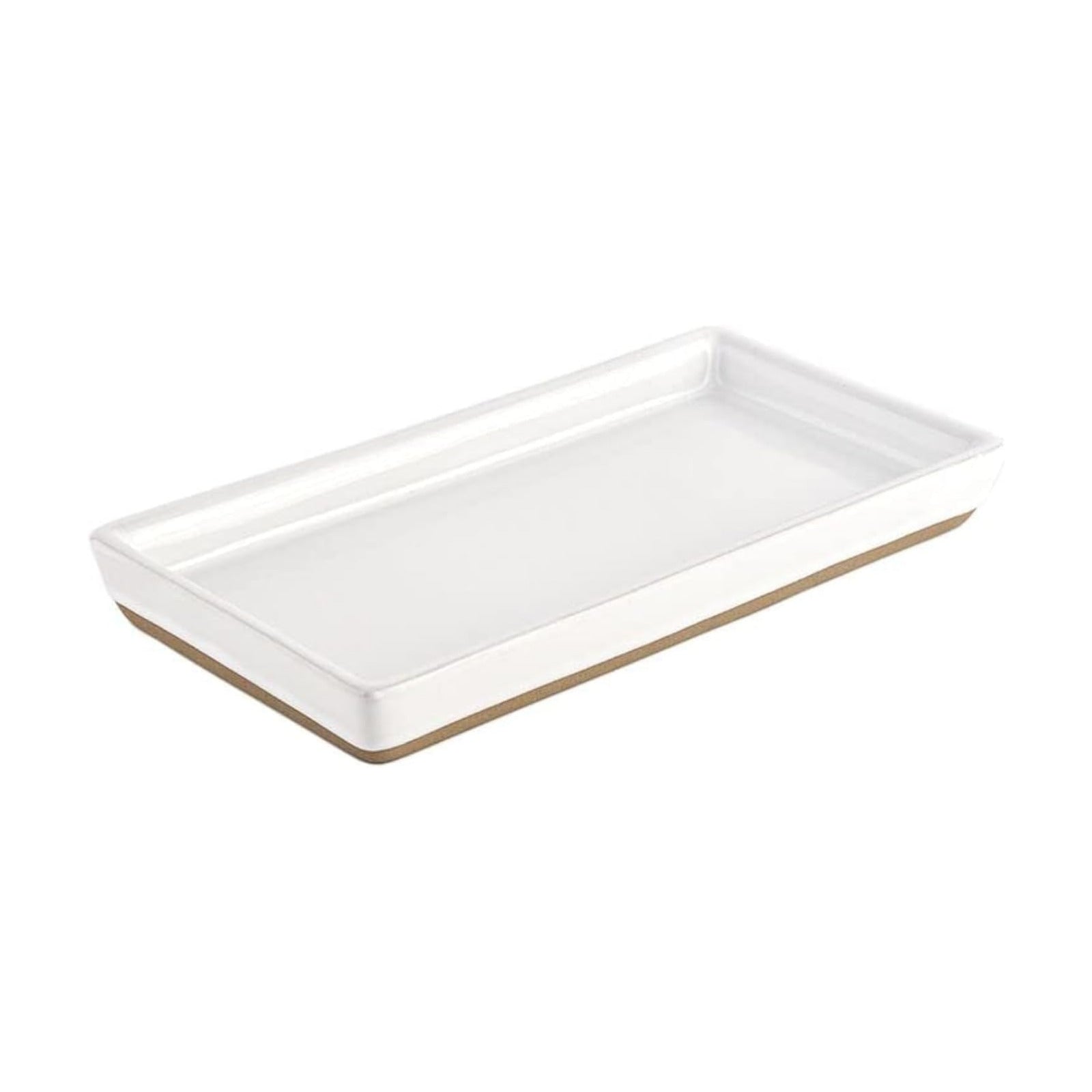 Stoneware Tray / Kitchen and Bathroom Dispenser Holder / White