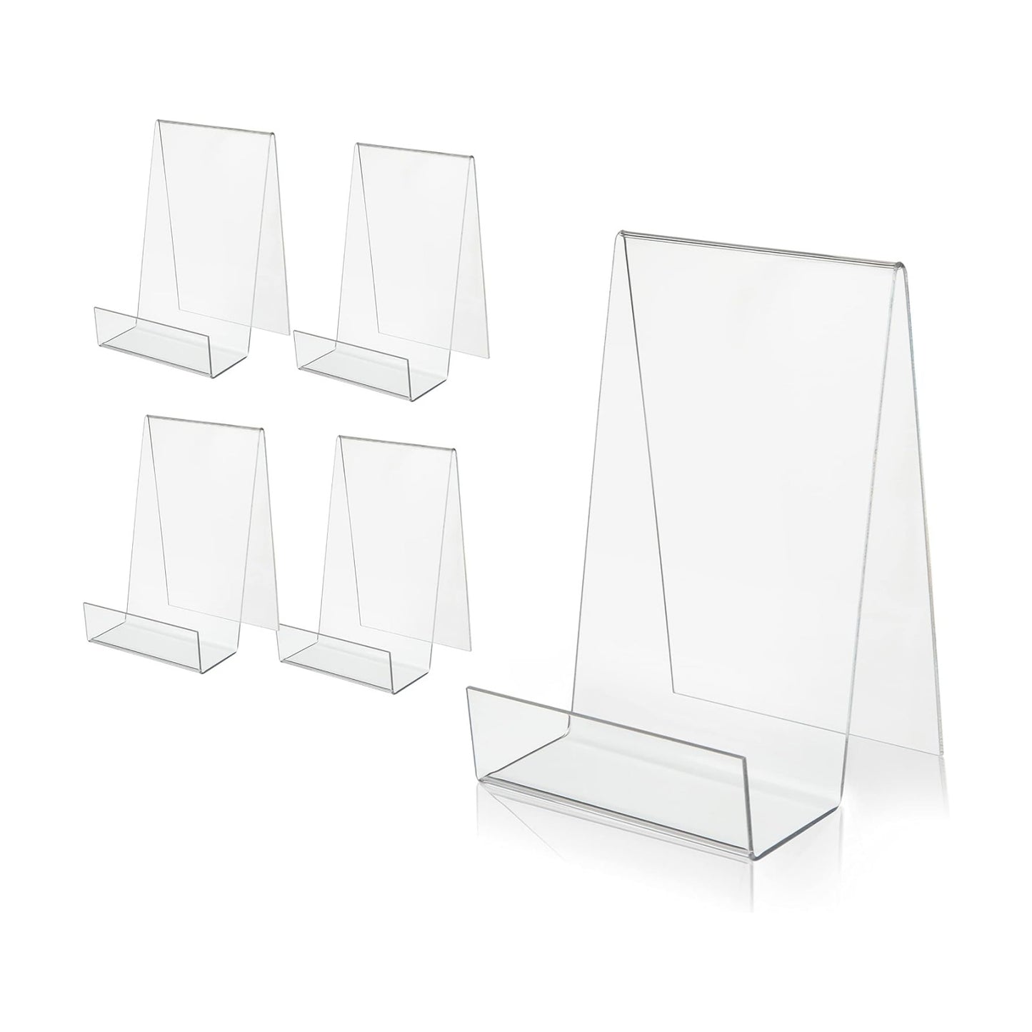 Acrylic Book Easel Stand / Clear / 5 x Small / Set of 5