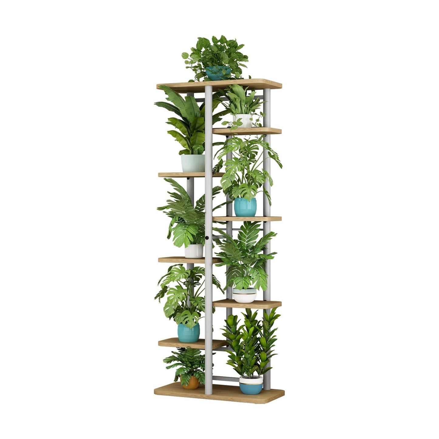LINZINAR Plant Stand Indoor 4 Tier Metal Corner Tall Flower Shelf | Plant Rack for Multiple Plants, Tiered Flower Plant
