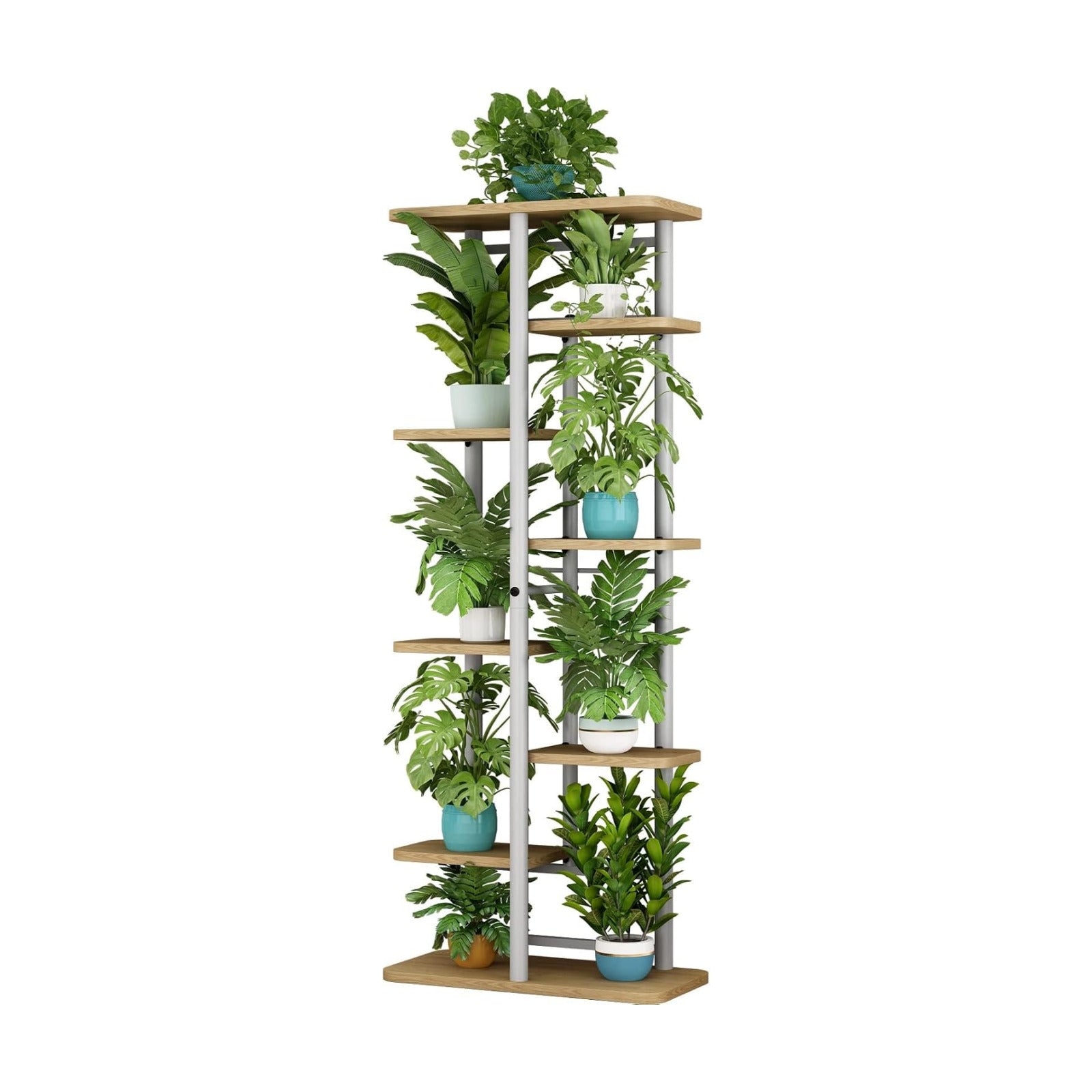 LINZINAR Plant Stand Indoor 4 Tier Metal Corner Tall Flower Shelf | Plant Rack for Multiple Plants, Tiered Flower Plant