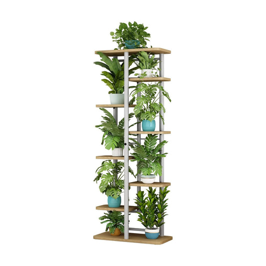 LINZINAR Plant Stand Indoor 4 Tier Metal Corner Tall Flower Shelf | Plant Rack for Multiple Plants, Tiered Flower Plant