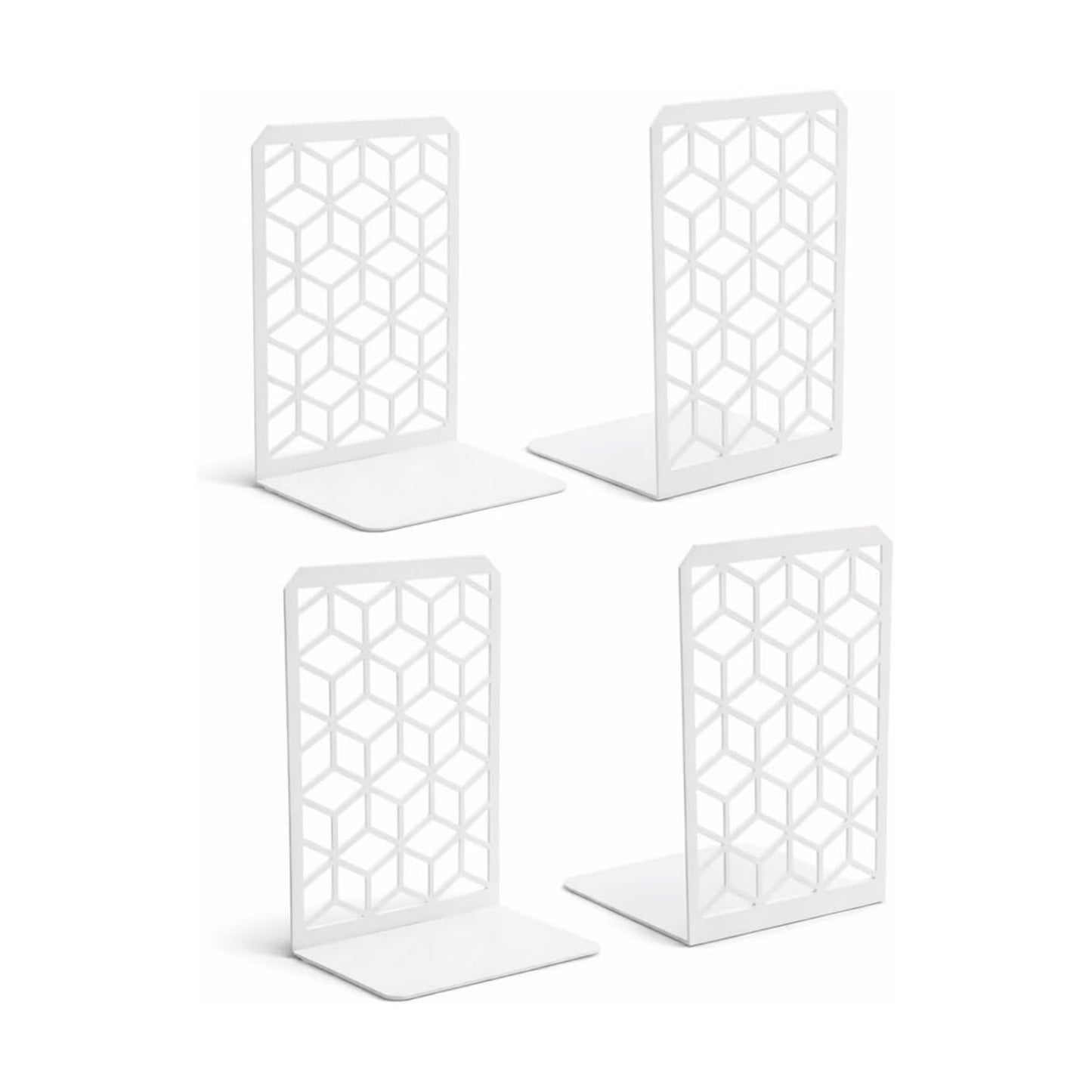 Sturdy Boho Book Stops / White / 2 Pairs
