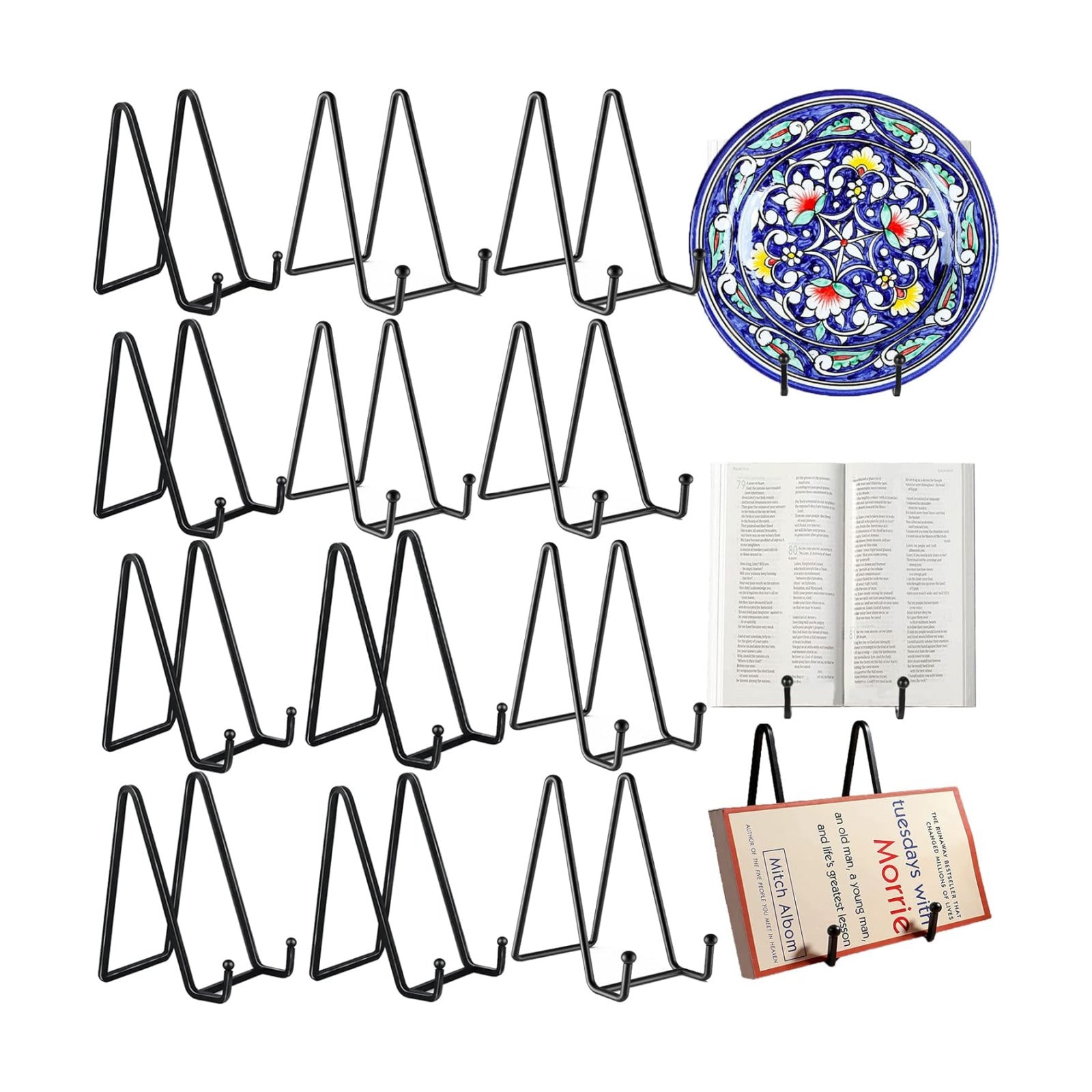 12 Pack 6"Plate Stands for Display,Metal Plate Holders Display Stands Can Be Used for Picture Stands,Book Stands for
