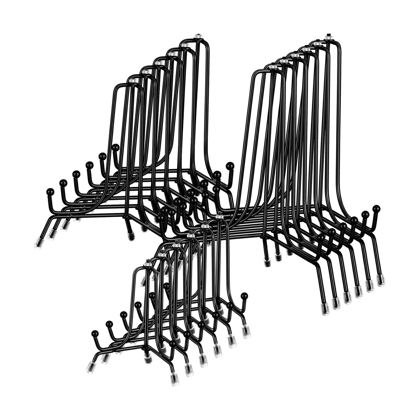 Anti Slip Plate Stands for Display / 4, 6, 8 Inch / Black / Set of 18
