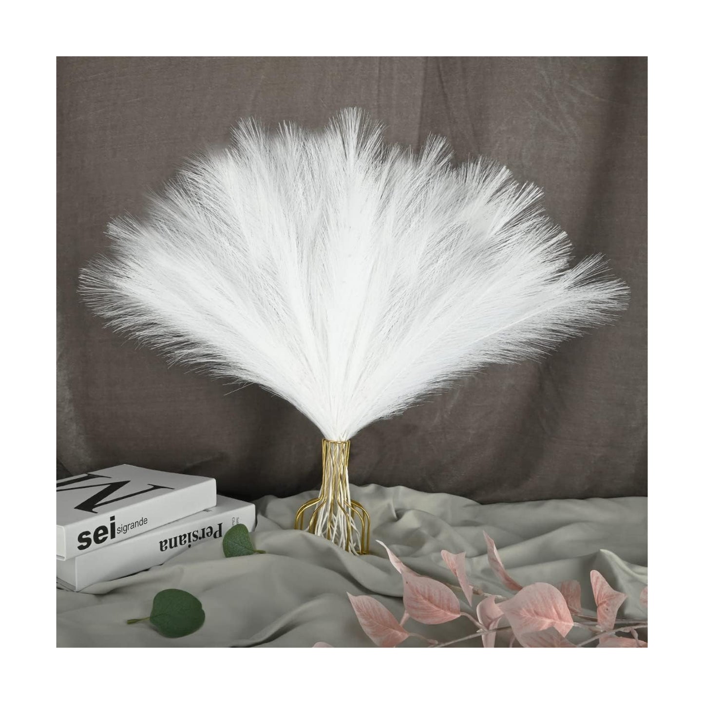 Small Artificial Pampas Grass Decor for Vase / White / 24 / 24 Inch / Set of 12
