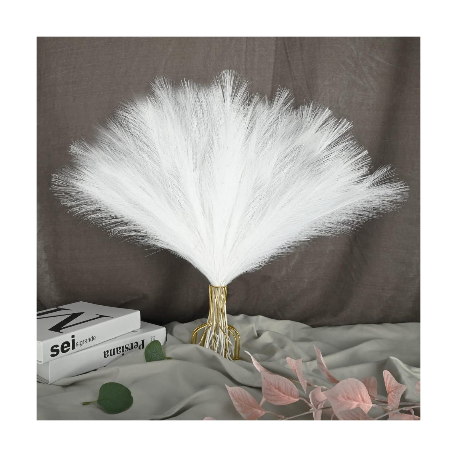 Small Artificial Pampas Grass Decor for Vase / White / 24 / 24 Inch / Set of 12