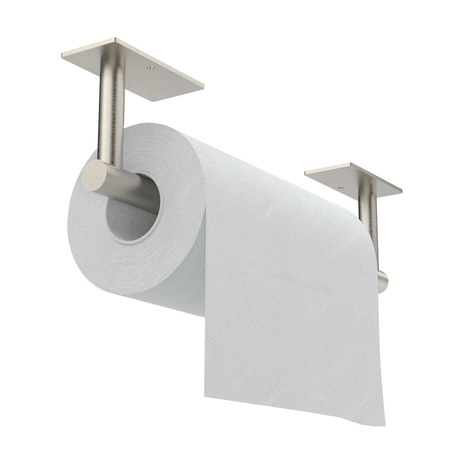 Paper Towel Holder Under Cabinet Self Adhesive Brushed Nickel | 304 Stainless Steel Post Pivoting Design Paper Towel