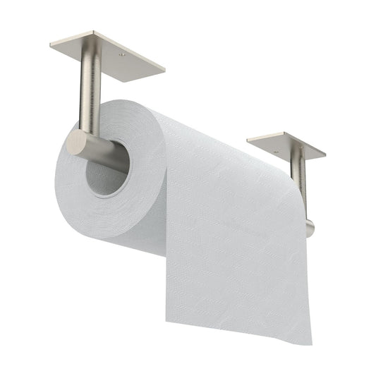 Paper Towel Holder Under Cabinet Self Adhesive Brushed Nickel | 304 Stainless Steel Post Pivoting Design Paper Towel