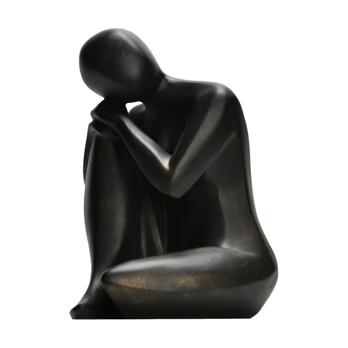 Thinker Statue Resin Abstract Sculpture / Black Copper