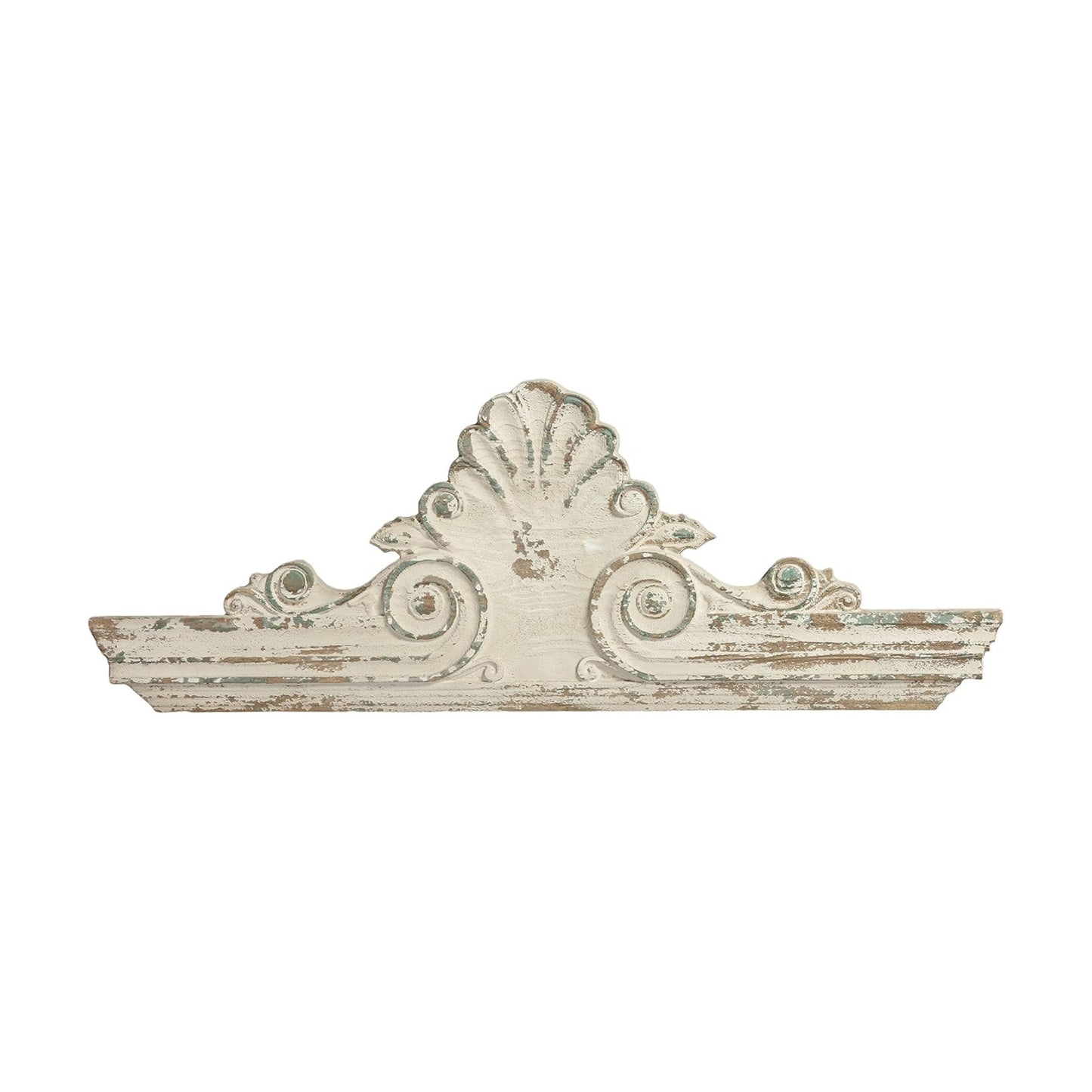 Carved Wood Wall / 16.7"L x 2.8"W / Shabby Chic White