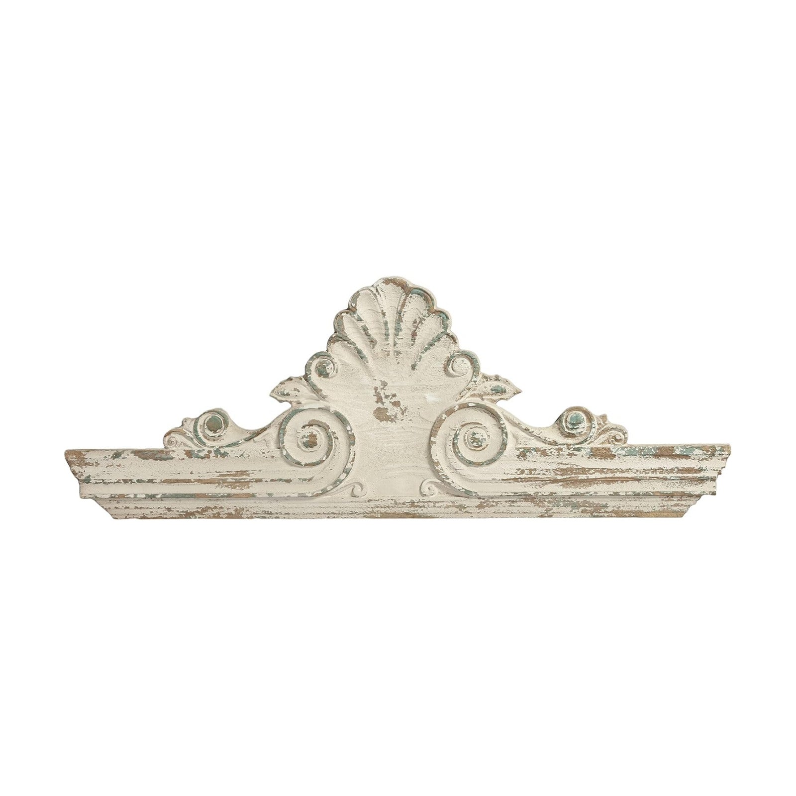 Carved Wood Wall / 16.7"L x 2.8"W / Shabby Chic White