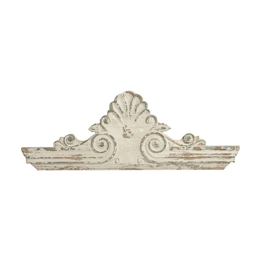 Carved Wood Wall / 16.7"L x 2.8"W / Shabby Chic White