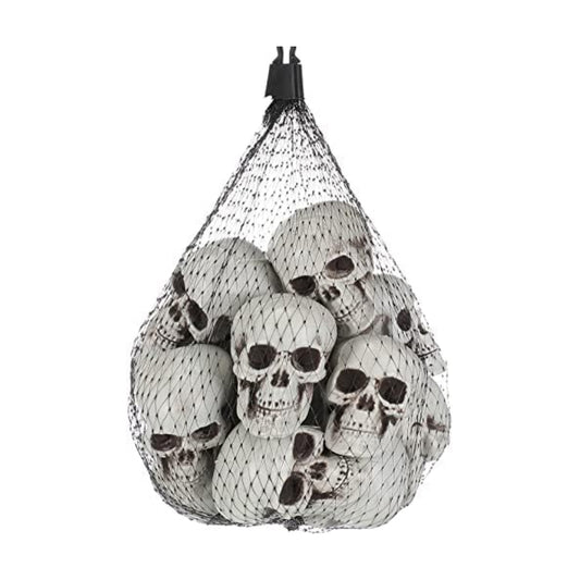 10 Mini Halloween Skull Heads - Skull Decor for Party, Table Decor, Home Gift