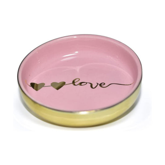 Ceramic Tray Love Dish Bowl Jewelry Holder Trinket Tray for Rings / One Size / Boutique Dish/love-1