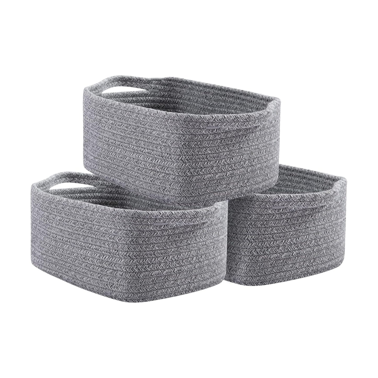 Woven Baskets for Storage / Gray Variegated / Set of 3