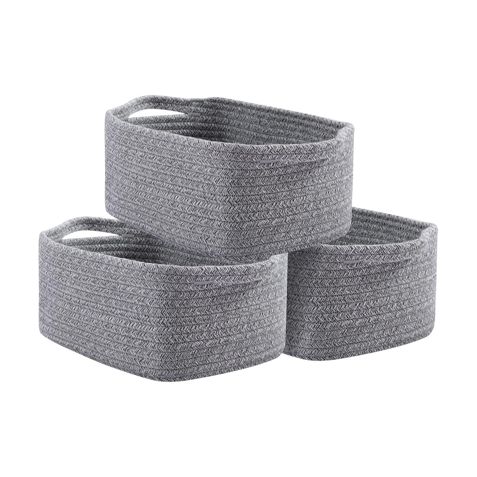 Woven Baskets for Storage / Gray Variegated / Set of 3