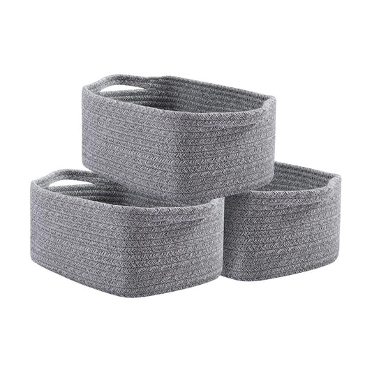 Woven Baskets for Storage / Gray Variegated / Set of 3