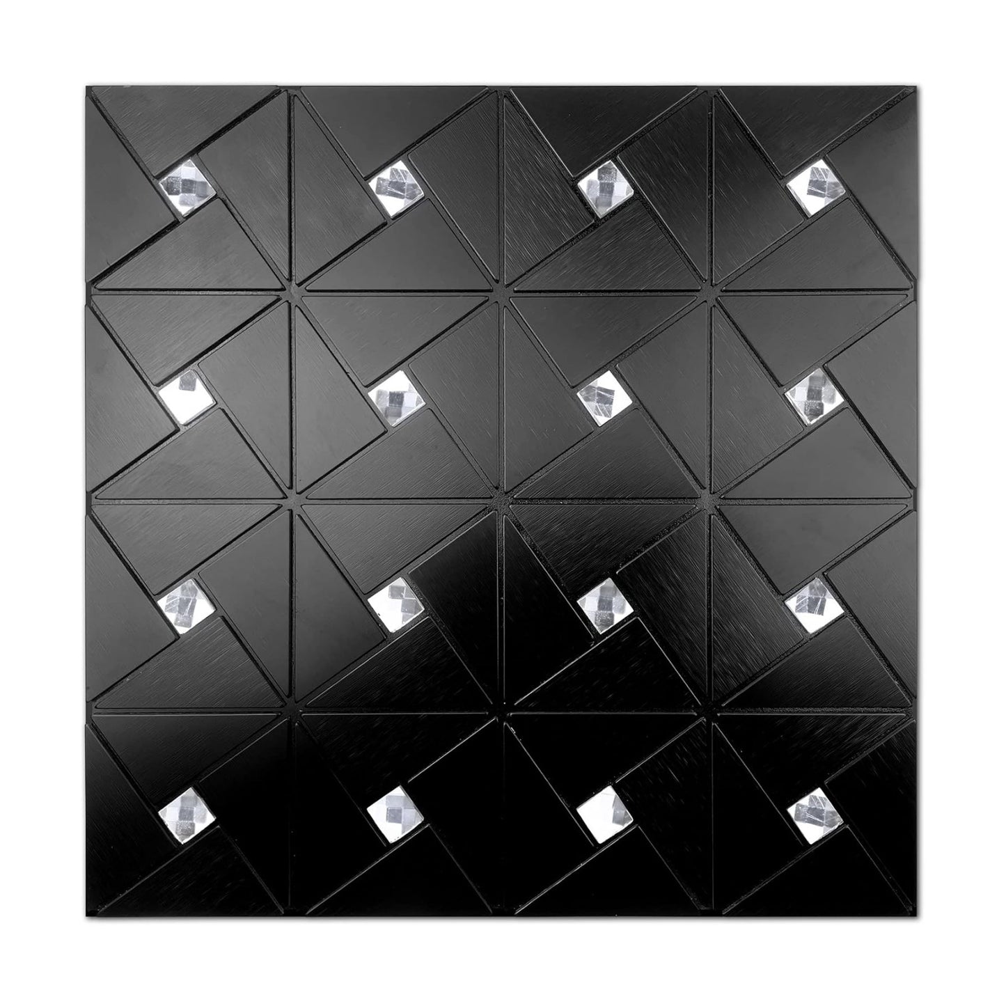 Metal Tile Stick on Backsplash / Black / Set of 10