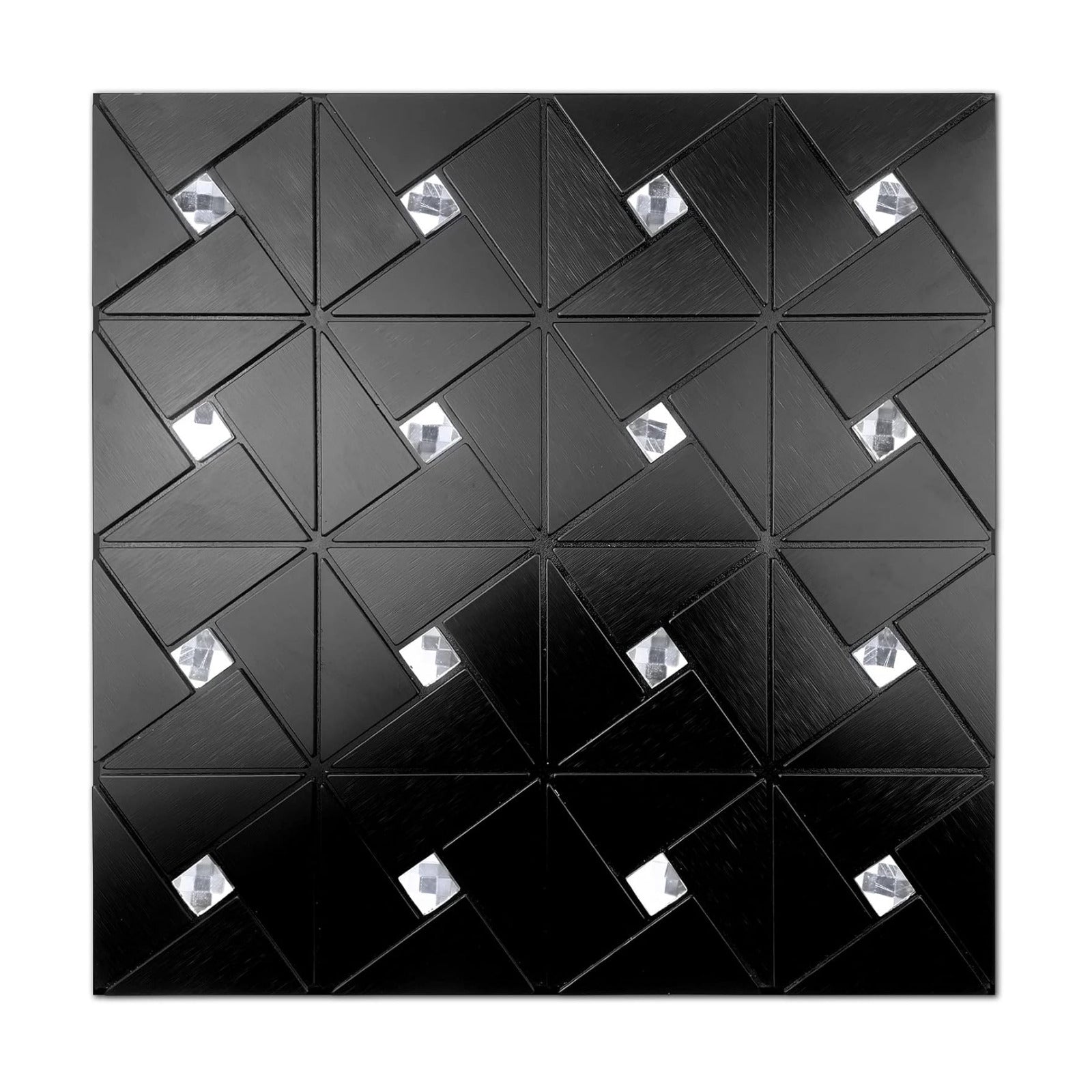 Metal Tile Stick on Backsplash / Black / Set of 10